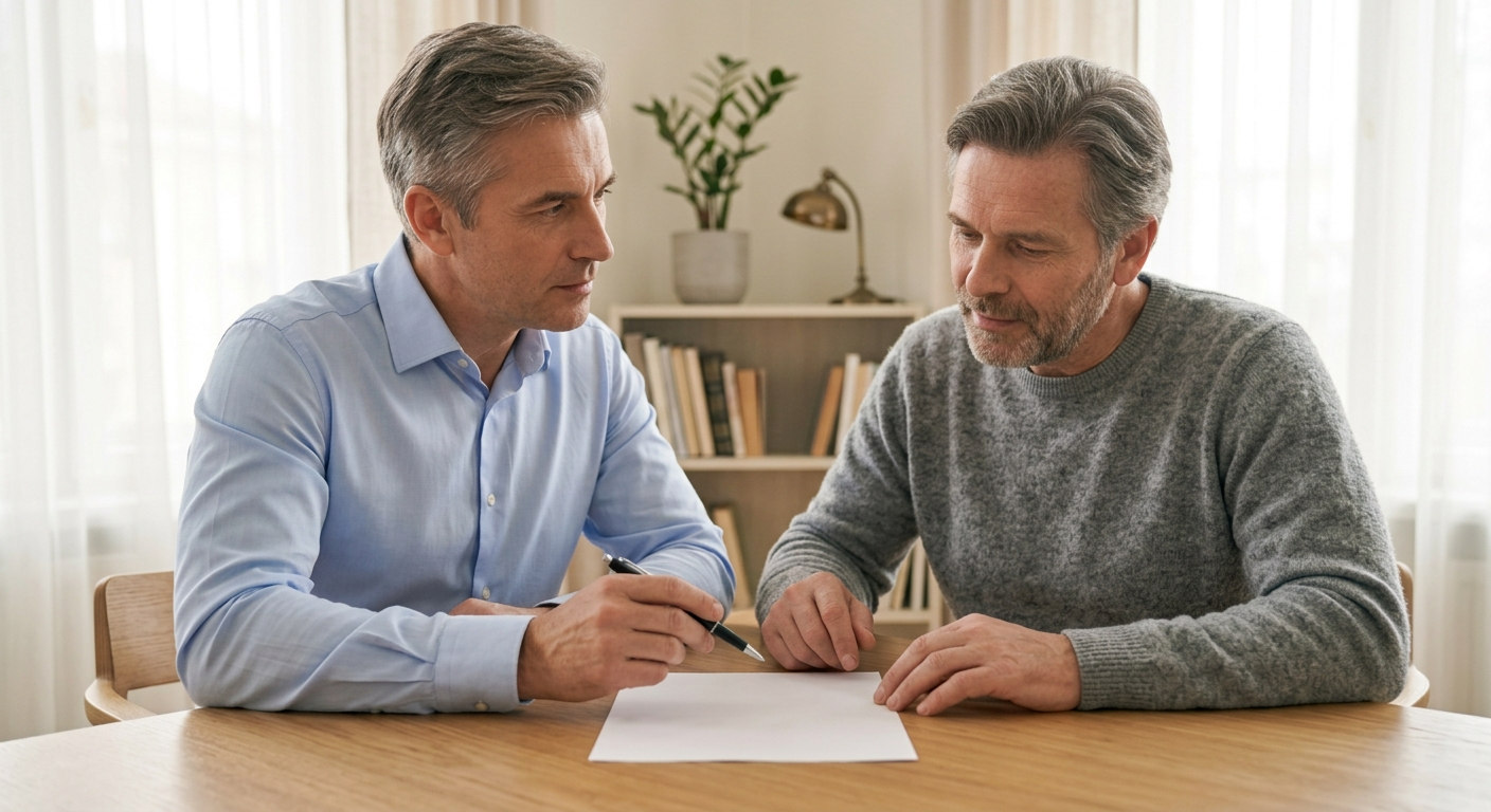 Психотерапевт и пациент обсуждают план кодирования гипнозом